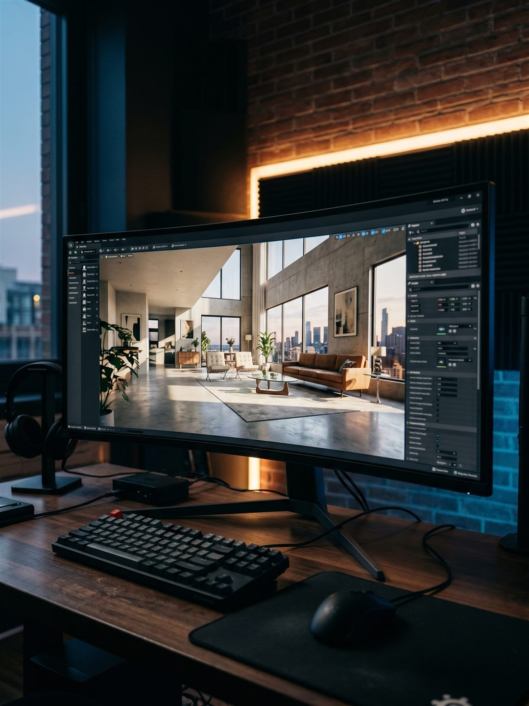 Real-time architectural visualization in a live engine viewport