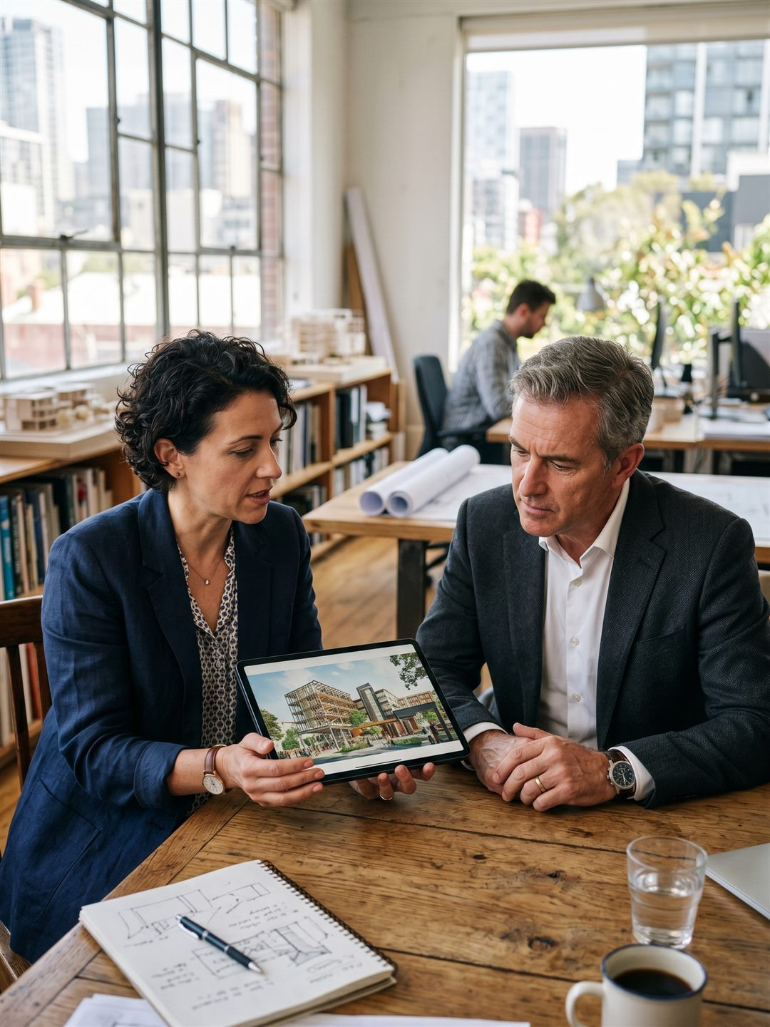 Consultation covering the questions to ask a rendering studio
